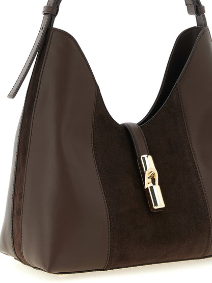 Shoulder Hobo Bag by Furla for women in calfskin leather brown features a stately silhouette, showcasing a secure zipper, ample , and stately shoulder-strap for a stately finish.