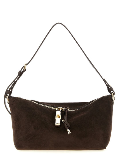 Shoulder Bag by Furla for women in bos taurus calf suede leather brown & gold features a effortless chic silhouette with a secure zipper, ample , and versatile shoulder-strap & adjustable-strap for a effortless chic finish.