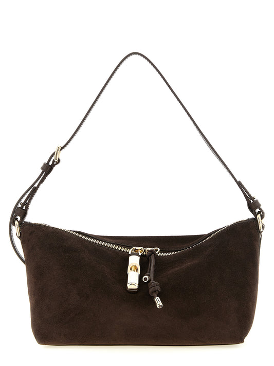 Shoulder Bag by Furla for women in bos taurus calf suede leather brown & gold features a effortless chic silhouette with a secure zipper, ample , and versatile shoulder-strap & adjustable-strap for a effortless chic finish.