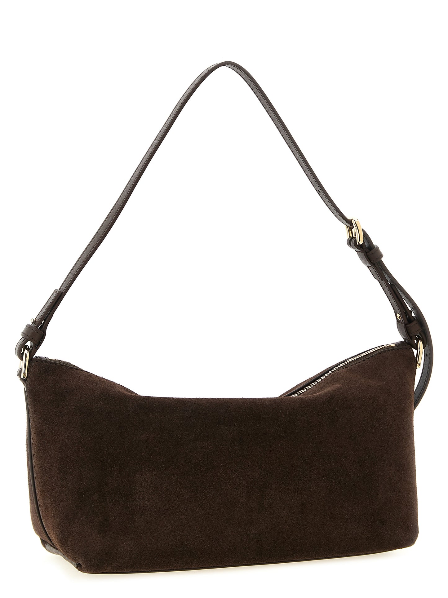 Shoulder Bag by Furla for women in bos taurus calf suede leather brown & gold features a effortless sophistication silhouette, secured by a zipper with ample and versatile shoulder-strap & adjustable-strap for a effortless sophistication finish.