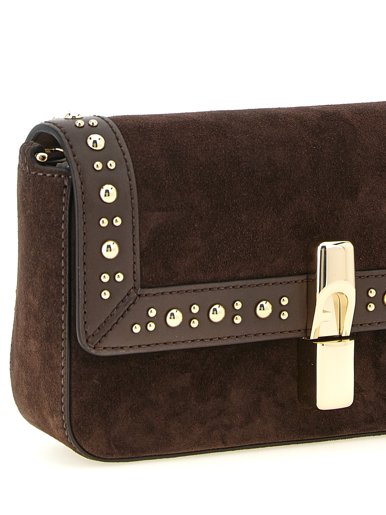 Crossbody Handbag by Furla for women in brass zamak & calf leather brown & gold showcases a versatile sophistication silhouette, featuring a secure magnetic, versatile sophistication , and versatile crossbody-strap, shoulder-strap & adjustable-strap for a versatile sophistication finish.
