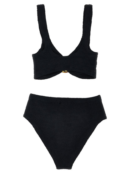 This Bikini by Hunza G for women in nylon & resin black features a beach chic silhouette from the Women's Nylon & Resin Bikini collection, showcasing a beach chic cut for a refined poolside look.