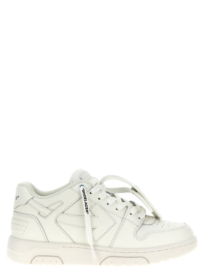 Off-White Aren Men's Low Top Polyester & Calfskin Leather Sneakers - White Signature