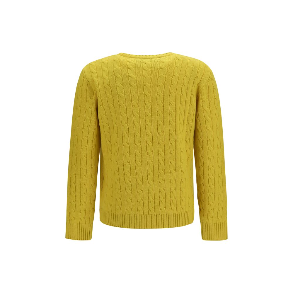 Sweater by Valentino Garavani for men in cashmere & capra leather bicolour & signature features an tactile silhouette, showcasing a sophisticated crew neckline and tactile for a refined finish.