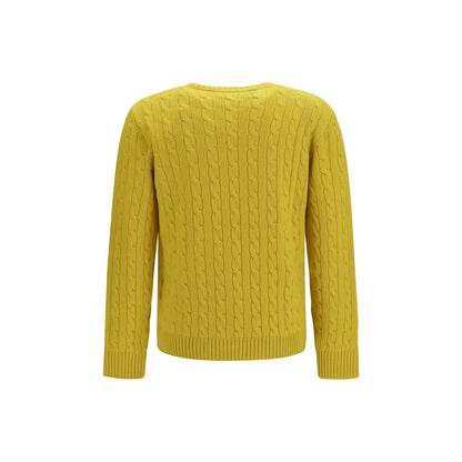 Sweater by Valentino Garavani for men in cashmere & capra leather bicolour & signature features an tactile silhouette, showcasing a sophisticated crew neckline and tactile for a refined finish.