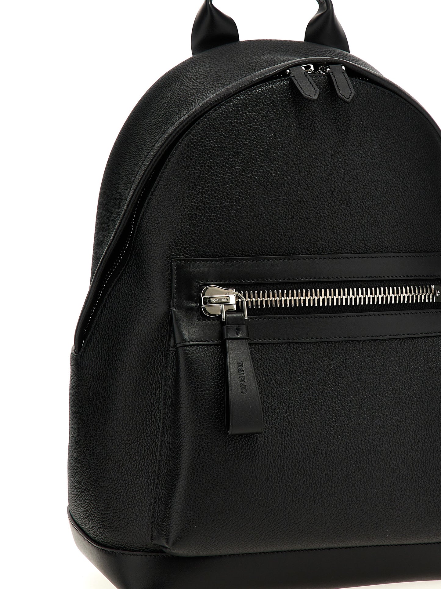 Backpack by Tom Ford for men in calfskin leather black showcases an architectural Buckley Essence Calfskin Leather Backpack design, featuring a secure zipper, ample , and architectural backpack-strap, adjustable-strap & handle for a sophisticated look.