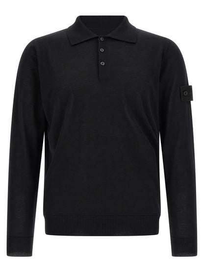 Stone Island Black Virgin Wool Cardigan