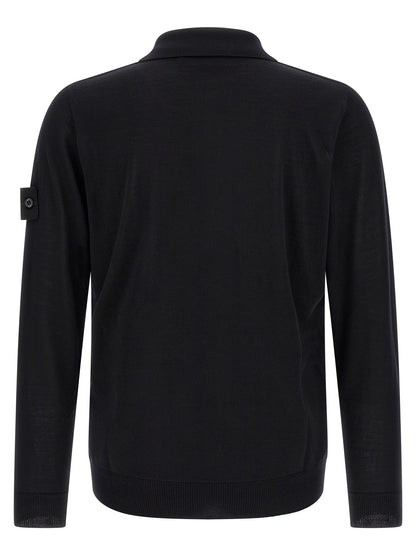 Stone Island Black Virgin Wool Cardigan