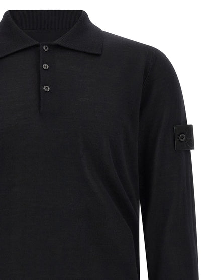Stone Island Black Virgin Wool Cardigan
