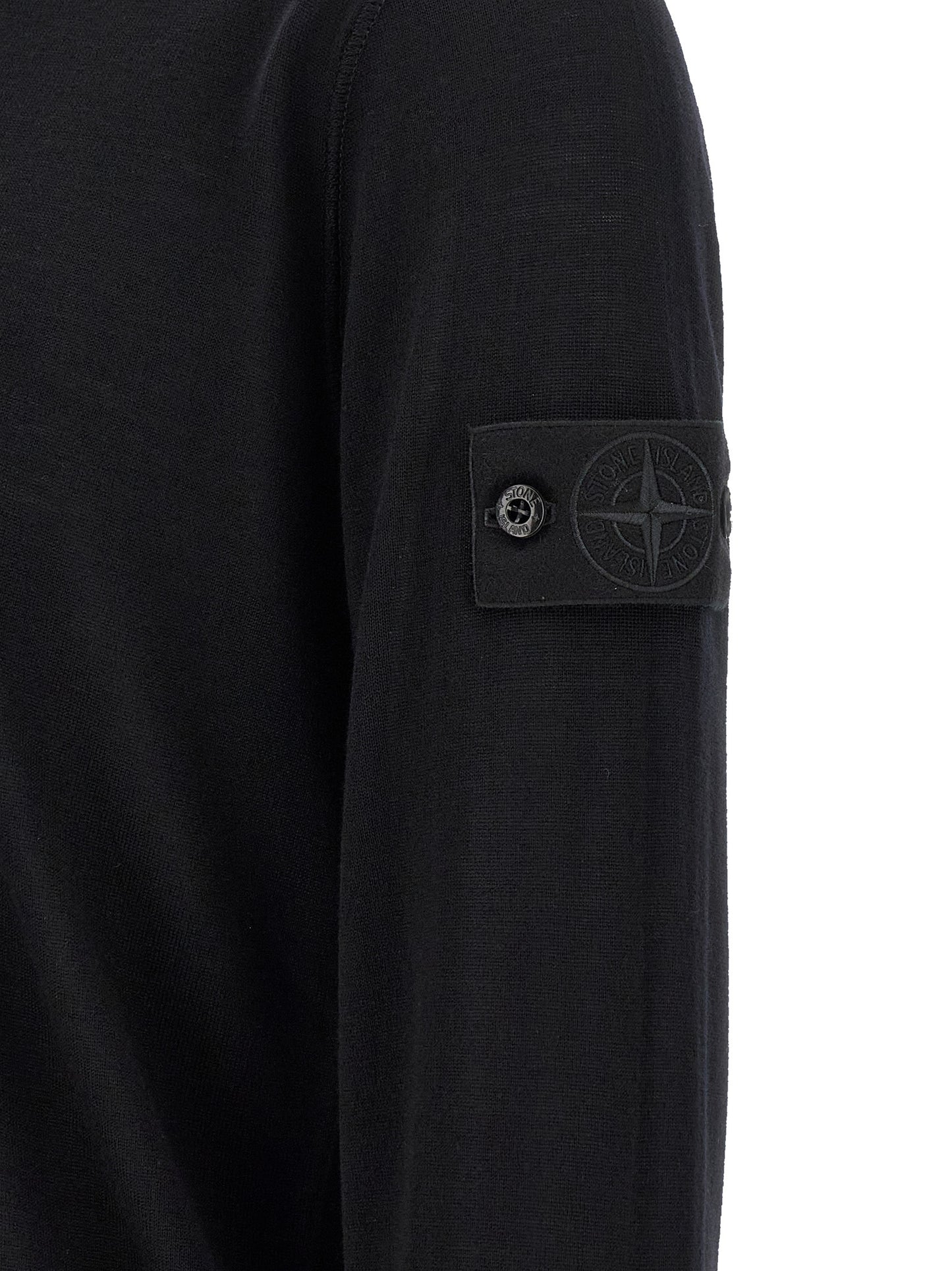 Stone Island Black Virgin Wool Cardigan
