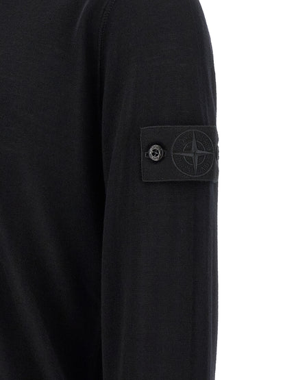 Stone Island Black Virgin Wool Cardigan