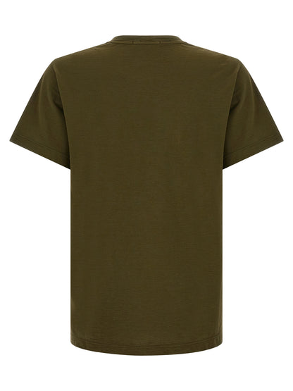 T-Shirt by Stone Island for men in organic cotton bicolour & green showcases a unassuming silhouette, artfully detailed with a refined crew neckline and unassuming for a sophisticated, contemporary look.
