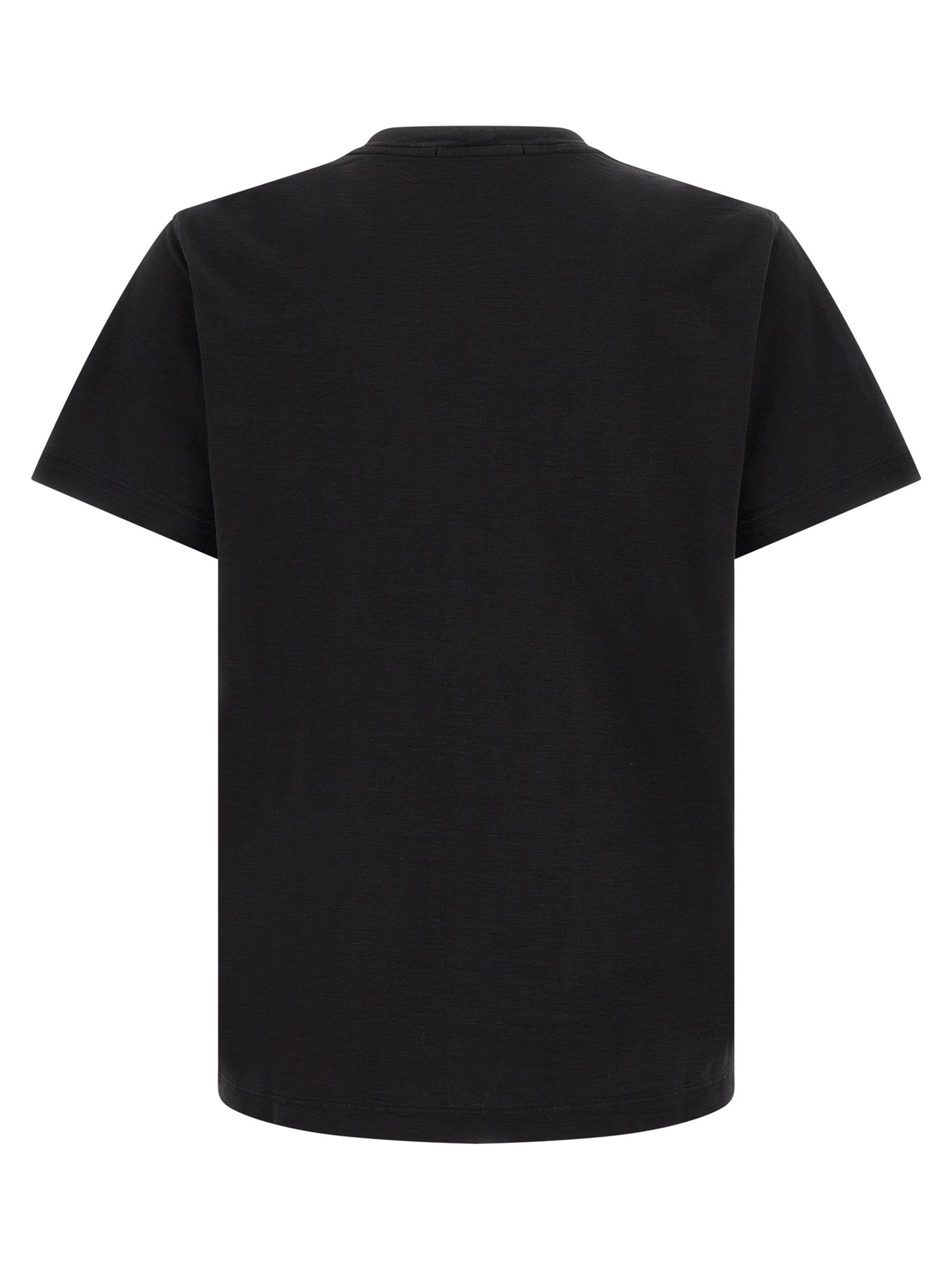 T-Shirt by Stone Island for men in organic cotton black showcases a chic silhouette, artfully detailed with a chic crew neckline and for a chic finish.