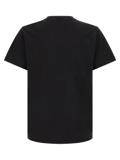 T-Shirt by Stone Island for men in organic cotton black showcases a chic silhouette, artfully detailed with a chic crew neckline and for a chic finish.