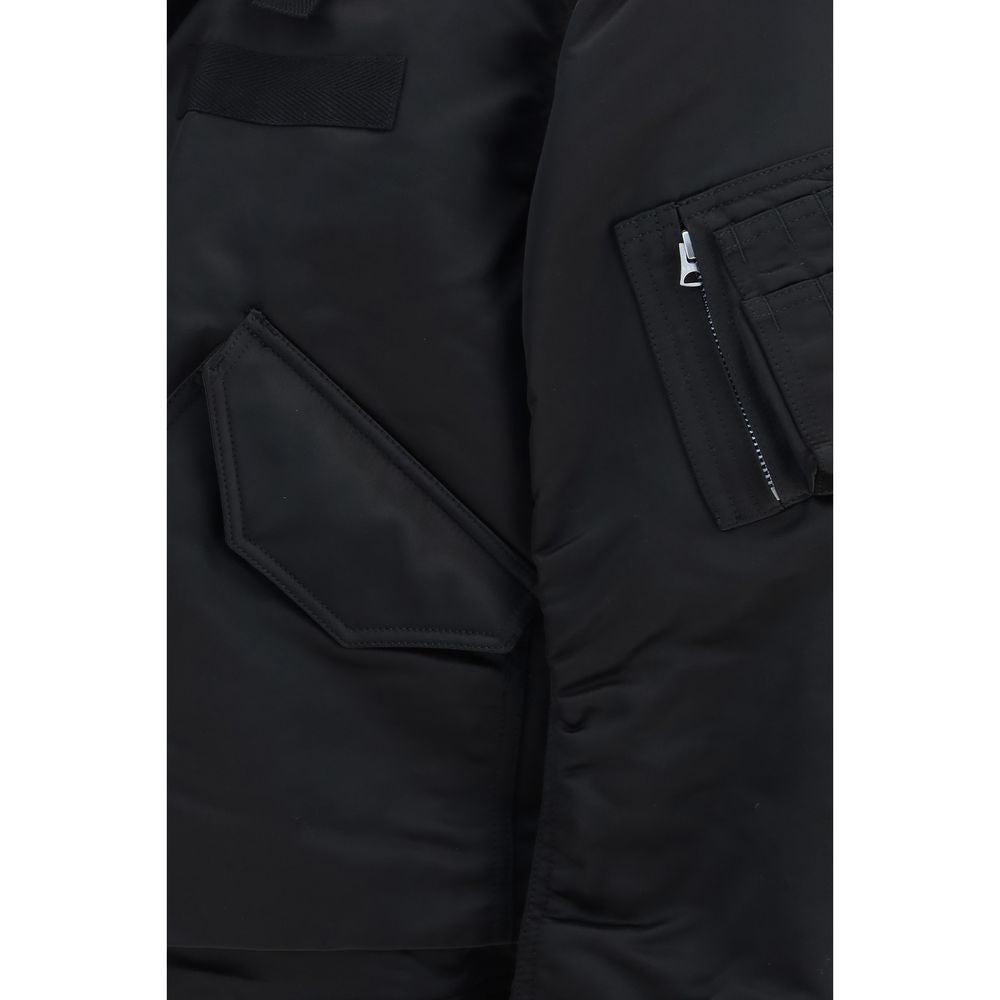 Bomber Jacket by Sacai for men in cotton nylon twill black features an contemporary silhouette, showcasing a sophisticated and contemporary pockets for a truly refined look.