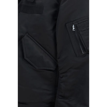Bomber Jacket by Sacai for men in cotton nylon twill black features an contemporary silhouette, showcasing a sophisticated and contemporary pockets for a truly refined look.