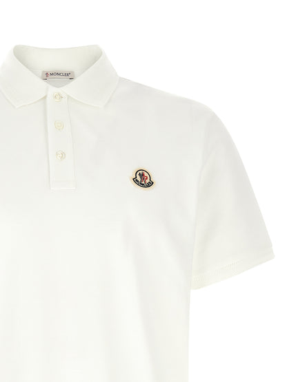 Polo Shirt by Moncler for men in cotton felt pearl & white features a eye catching silhouette, showcasing a refined and for a eye catching finish.