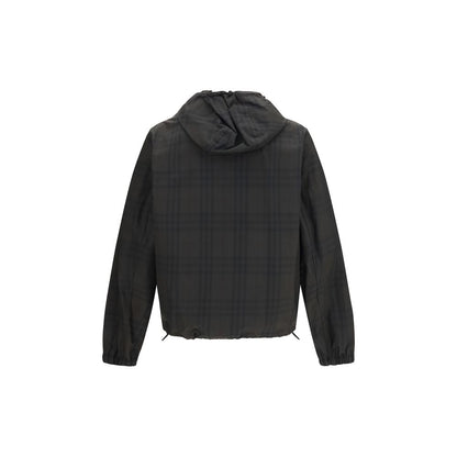 Windbreaker Jacket by Burberry for men in cotton brown & signature showcases a urban chic silhouette, detailed with a urban chic and functional pockets & windproof for a polished finish.