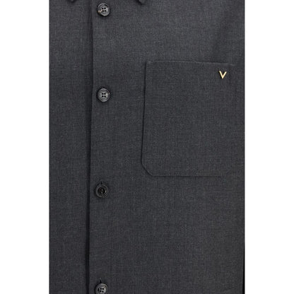 Overcoat by Valentino Garavani for men in merino wool & polyester gray features a cosy chic silhouette, artfully detailed with a sophisticated and premium pockets for a cosy chic finish.