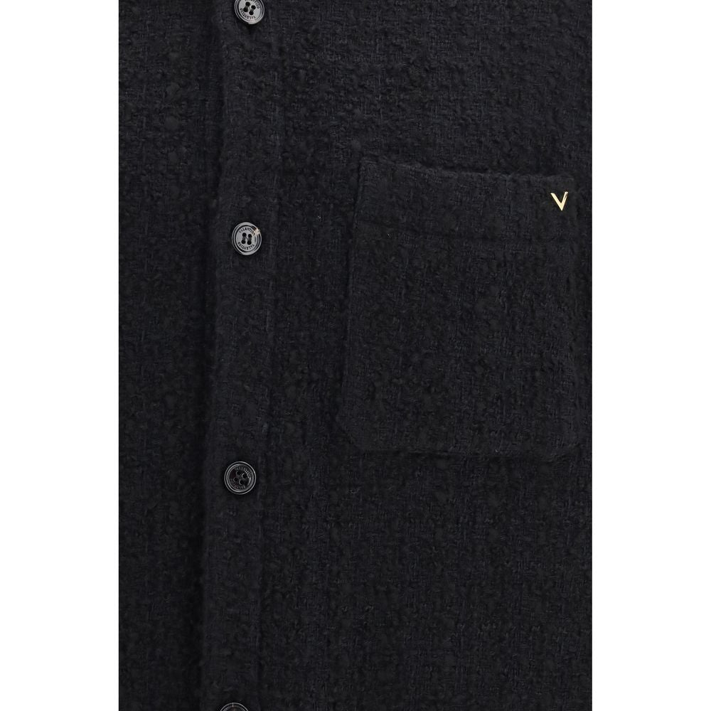 Overcoat by Valentino Garavani for men in polyamide polyester cotton & merino wool black features a cosy chic silhouette, artfully detailed with a sophisticated and premium pockets for a cosy chic finish.