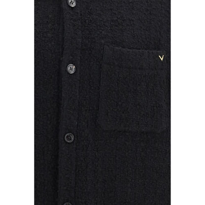 Overcoat by Valentino Garavani for men in polyamide polyester cotton & merino wool black features a cosy chic silhouette, artfully detailed with a sophisticated and premium pockets for a cosy chic finish.