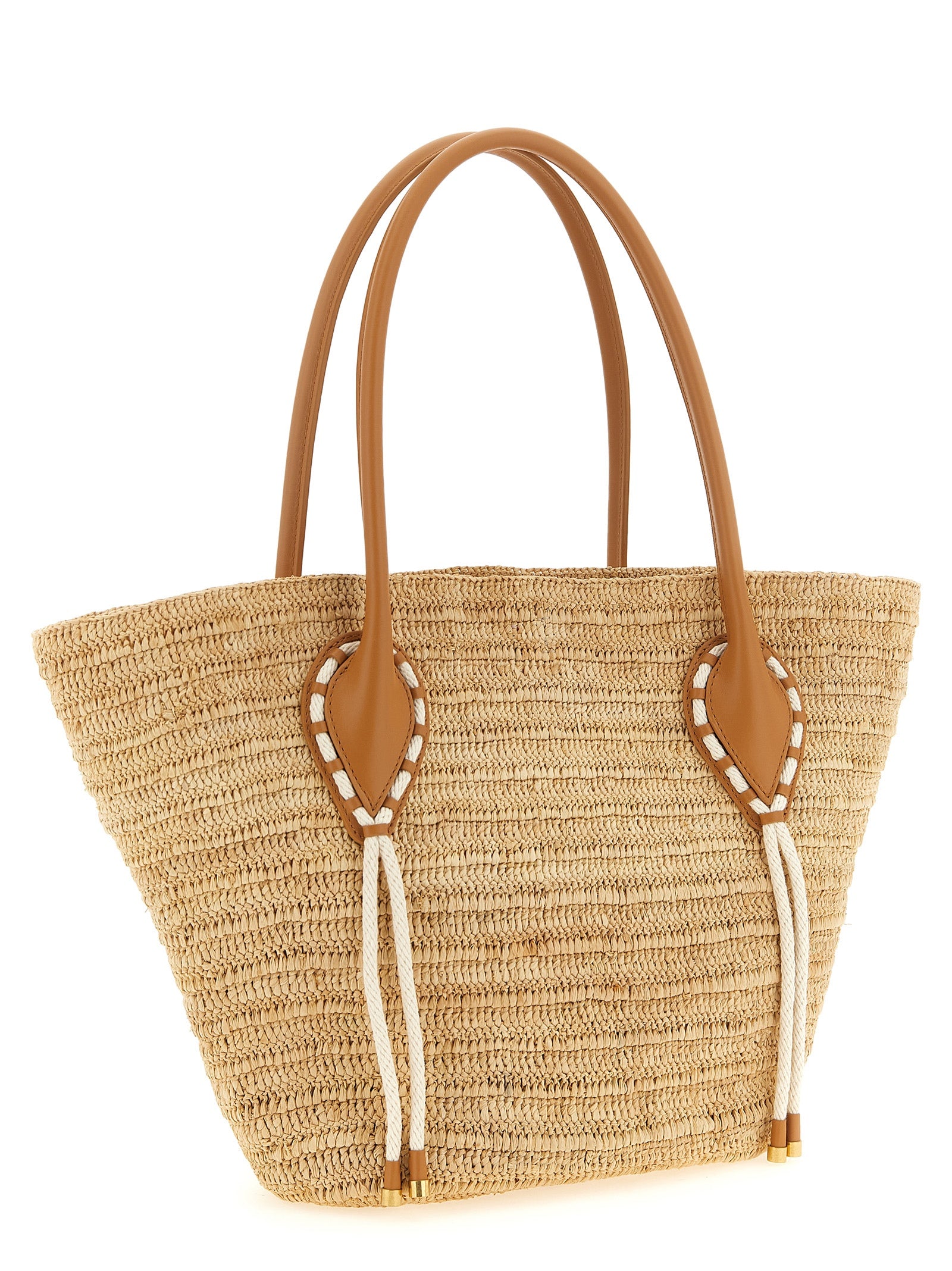 Large Shopper Tote Basket Bag by Christian Louboutin for women in polyurethane leather & rubber beige, brown, gold, white & signature showcases a statuesque Venus Polyurethane Leather & Rubber Large Shopper Tote Basket Bag design, featuring a secure , ample , and versatile handle for a statuesque finish.