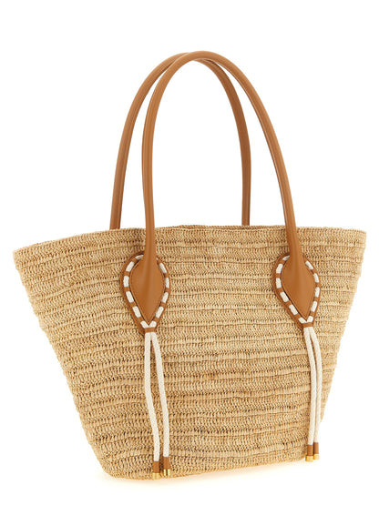 Large Shopper Tote Basket Bag by Christian Louboutin for women in polyurethane leather & rubber beige, brown, gold, white & signature showcases a statuesque Venus Polyurethane Leather & Rubber Large Shopper Tote Basket Bag design, featuring a secure , ample , and versatile handle for a statuesque finish.