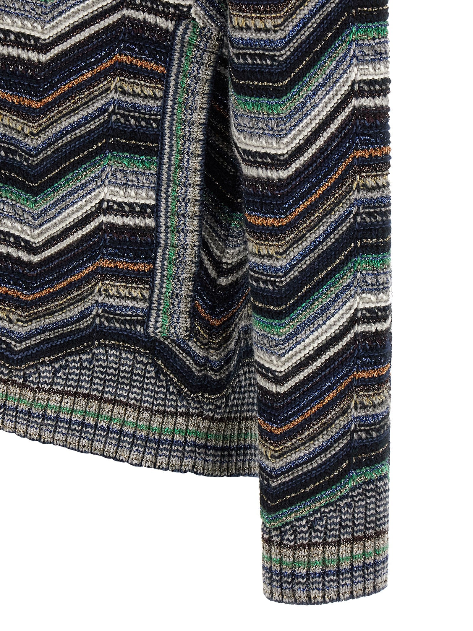 Cardigan by Missoni for men in cotton rayon & nylon multicolor & signature features a dramatic silhouette, showcasing a sophisticated and dramatic detail for a timeless, premium look.
