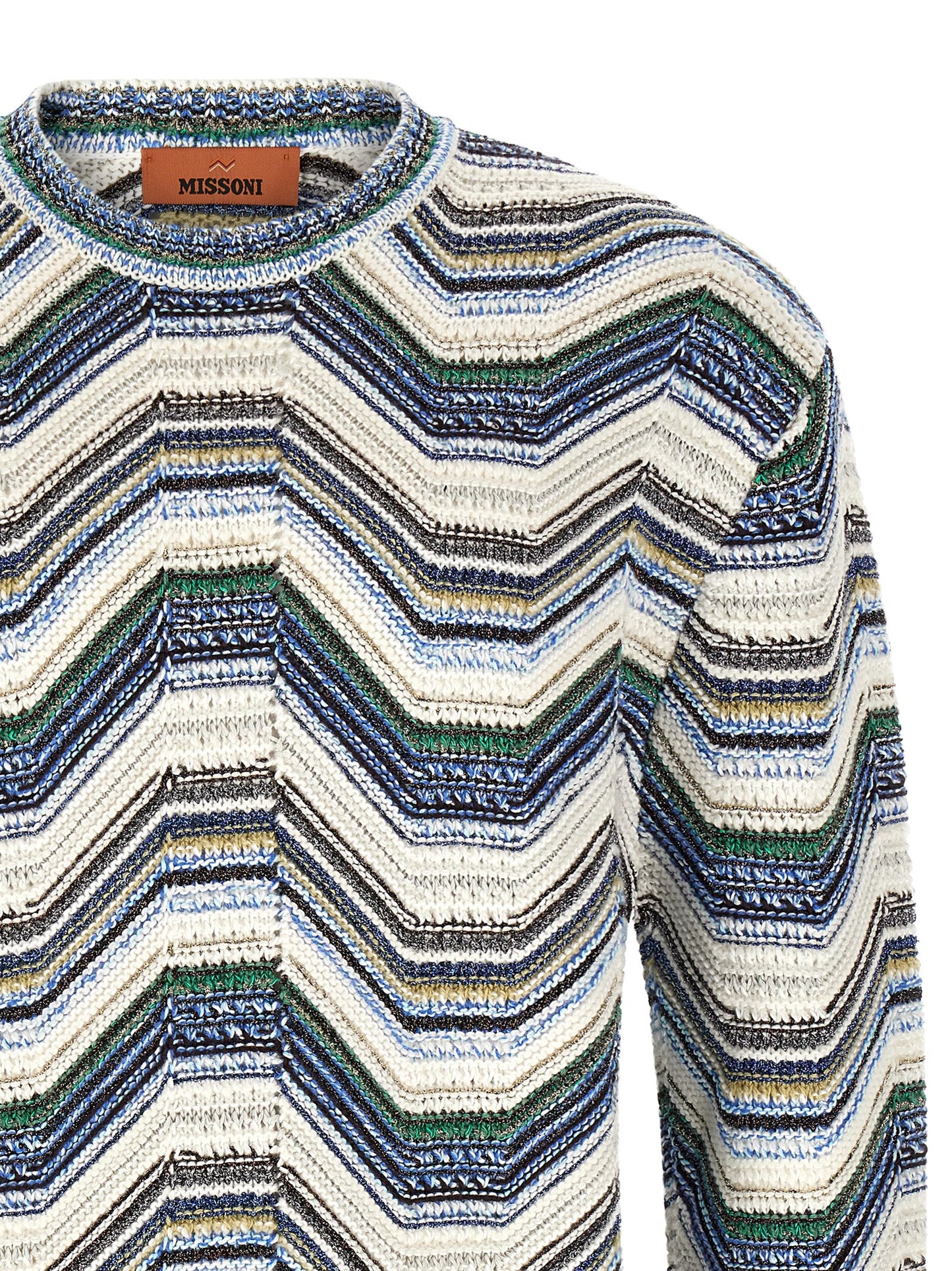 Cardigan by Missoni for men in polyamide cotton viscose metallized fiber wool multicolor & patterned features an crisp silhouette, showcasing a sophisticated crew neckline and detail for a truly crisp finish.