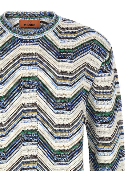 Cardigan by Missoni for men in polyamide cotton viscose metallized fiber wool multicolor & patterned features an crisp silhouette, showcasing a sophisticated crew neckline and detail for a truly crisp finish.