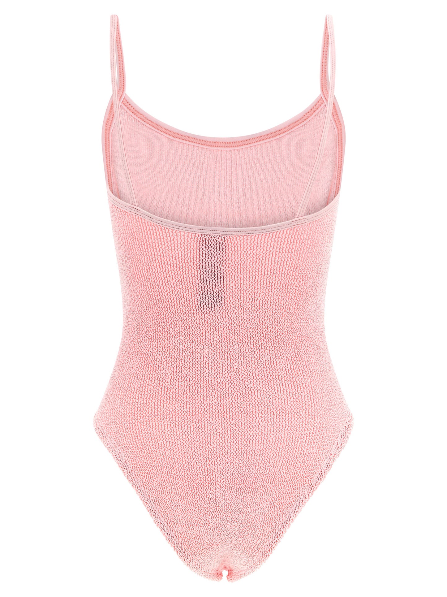 One-Piece Swimsuit by Hunza G for women in stretch polyamide multicolor & powder-pink features a exquisite silhouette, showcasing the exquisite design of this Women's Stretch Polyamide One-Piece Swimsuit with a exquisite fit and cut.