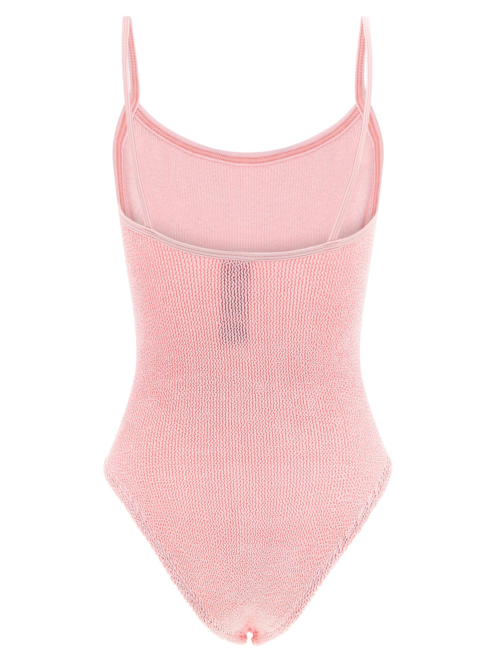 One-Piece Swimsuit by Hunza G for women in stretch polyamide multicolor & powder-pink features a exquisite silhouette, showcasing the exquisite design of this Women's Stretch Polyamide One-Piece Swimsuit with a exquisite fit and cut.