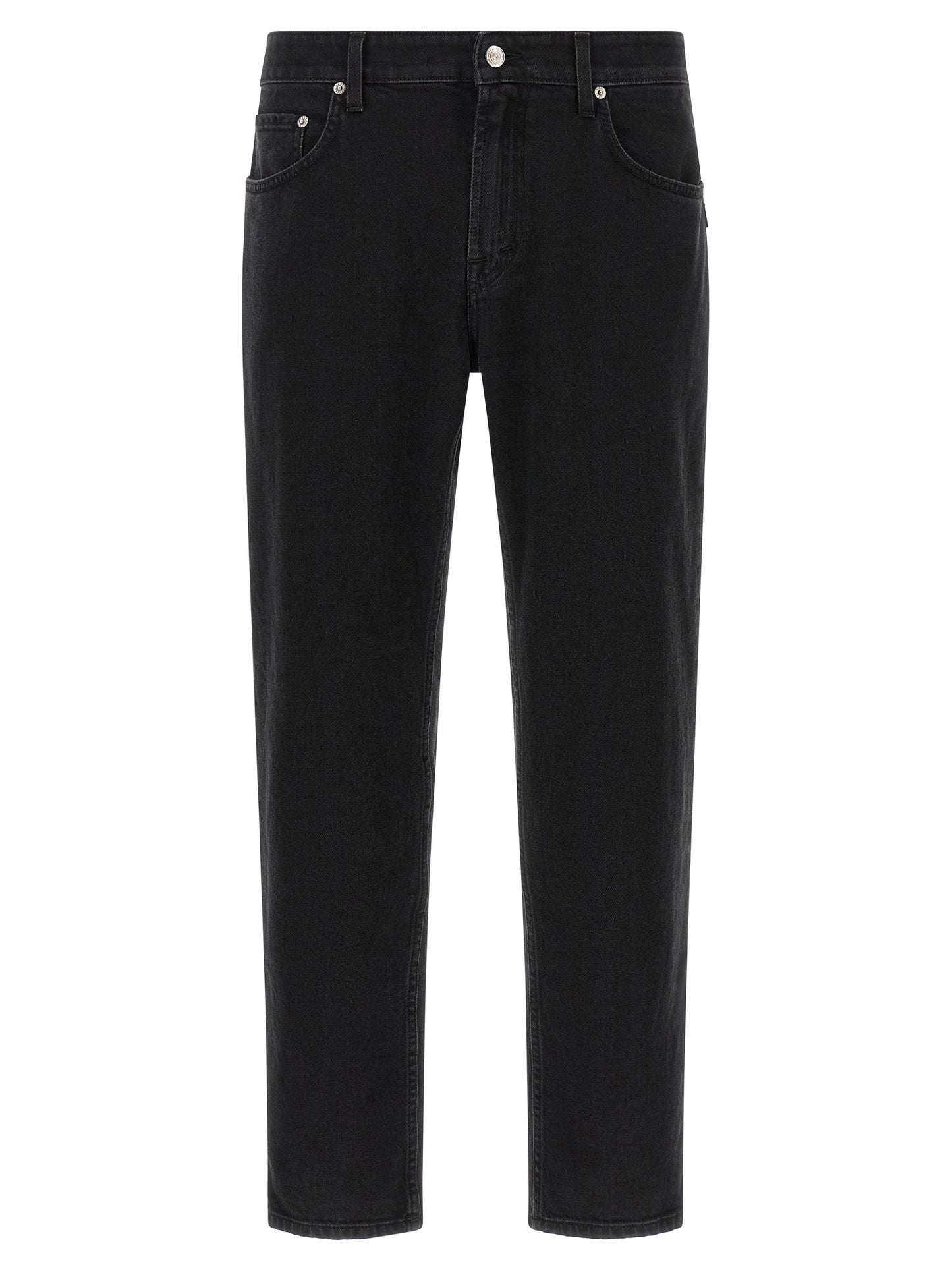 Jeans by Department 5 for men in stretch denim cotton polyester black, silver & signature features an sartorial straight-leg & cropped and cropped with a mid rise cut for a sartorial finish.