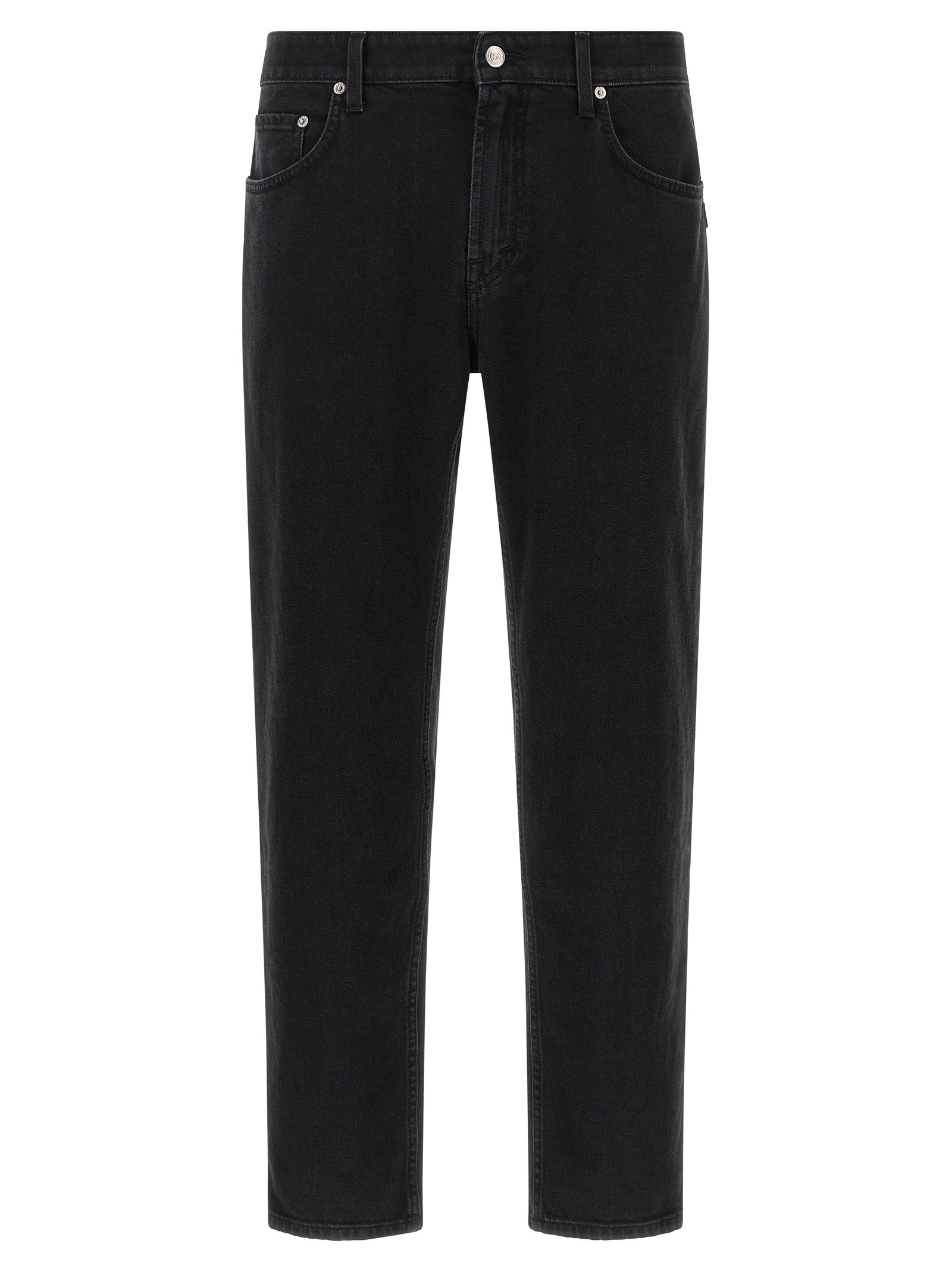 Jeans by Department 5 for men in stretch denim cotton polyester black, silver & signature features an sartorial straight-leg & cropped and cropped with a mid rise cut for a sartorial finish.