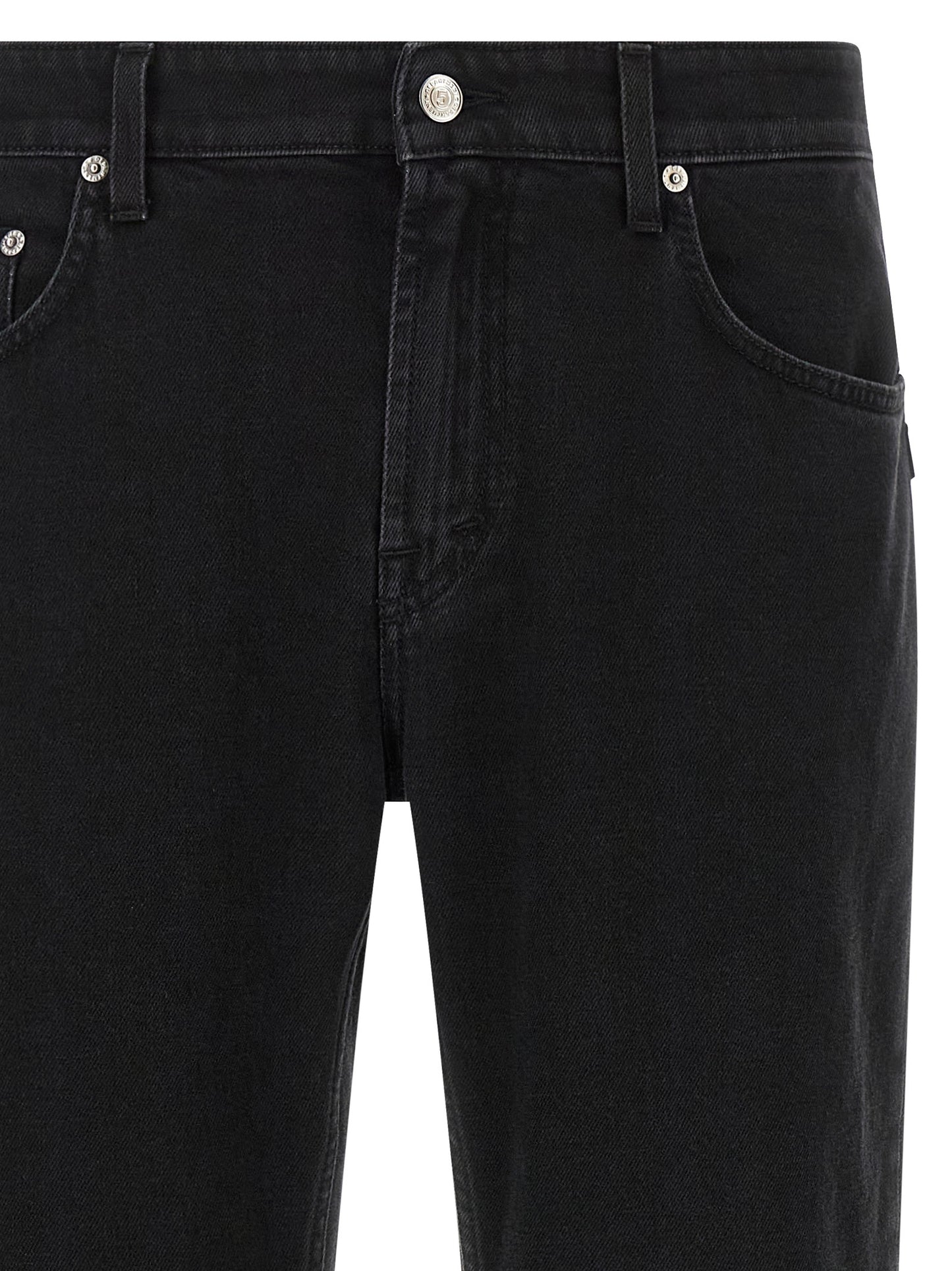 Jeans by Department 5 for men in stretch denim cotton polyester black, silver & signature features an sophisticated mid rise and straight-leg & cropped with a precise cropped, creating a sophisticated and sophisticated silhouette.