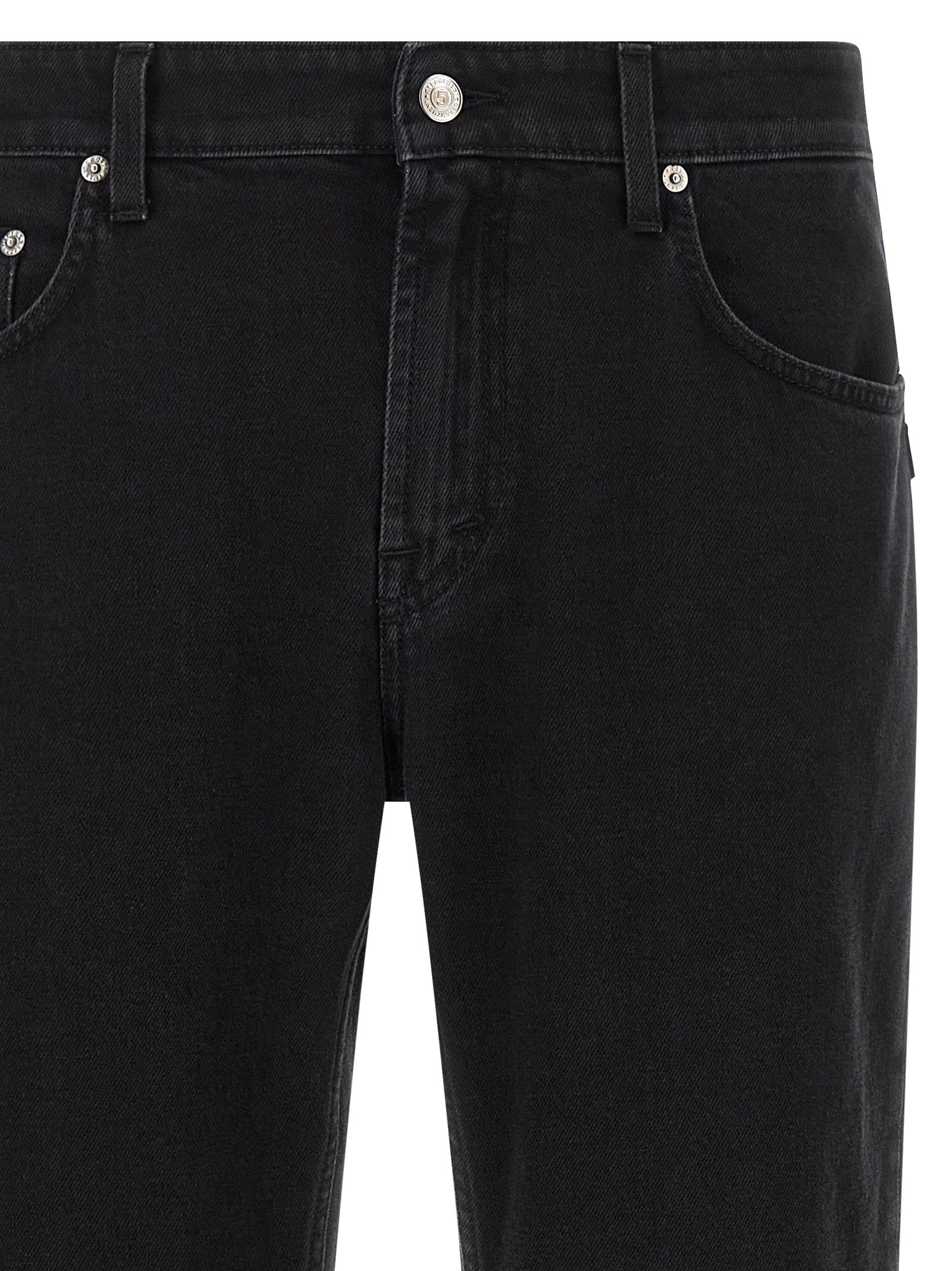 Jeans by Department 5 for men in stretch denim cotton polyester black, silver & signature features an sophisticated mid rise and straight-leg & cropped with a precise cropped, creating a sophisticated and sophisticated silhouette.