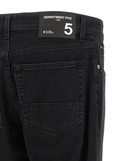 Jeans by Department 5 for men in stretch denim cotton polyester black, silver & signature presents a refined pantology silhouette, artfully defined by a refined pantology straight-leg & cropped, cropped, and a sophisticated mid rise.