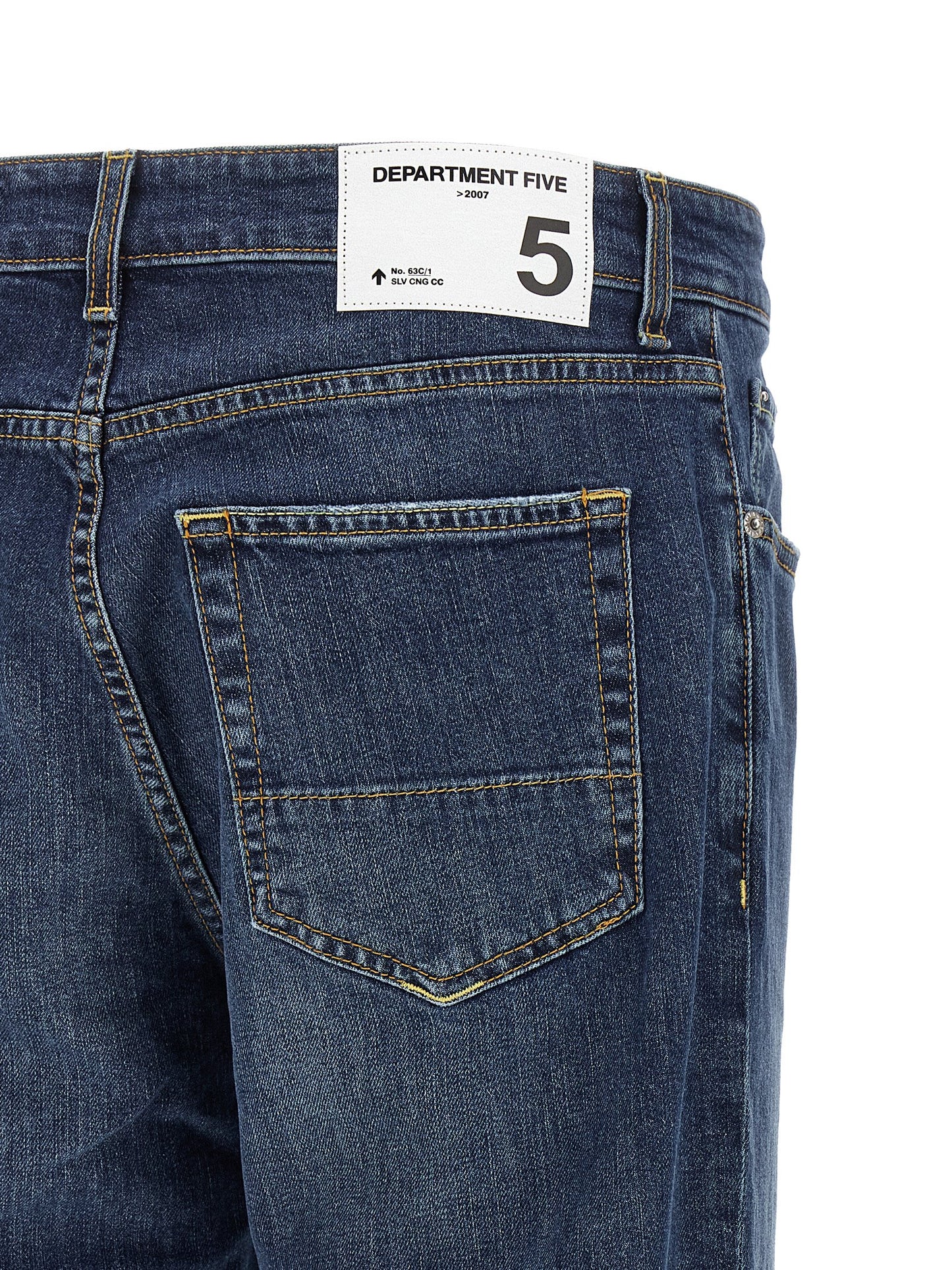 Jeans by Department 5 for men in stretch denim cotton dark-blue, silver & signature presents a refined pantology silhouette, artfully defined by a refined pantology cropped, cropped, and a sophisticated .