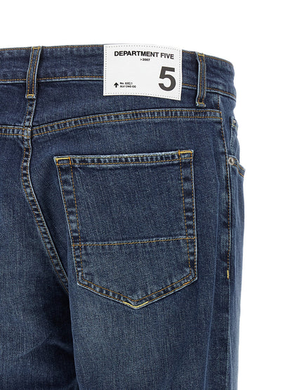 Jeans by Department 5 for men in stretch denim cotton dark-blue, silver & signature presents a refined pantology silhouette, artfully defined by a refined pantology cropped, cropped, and a sophisticated .