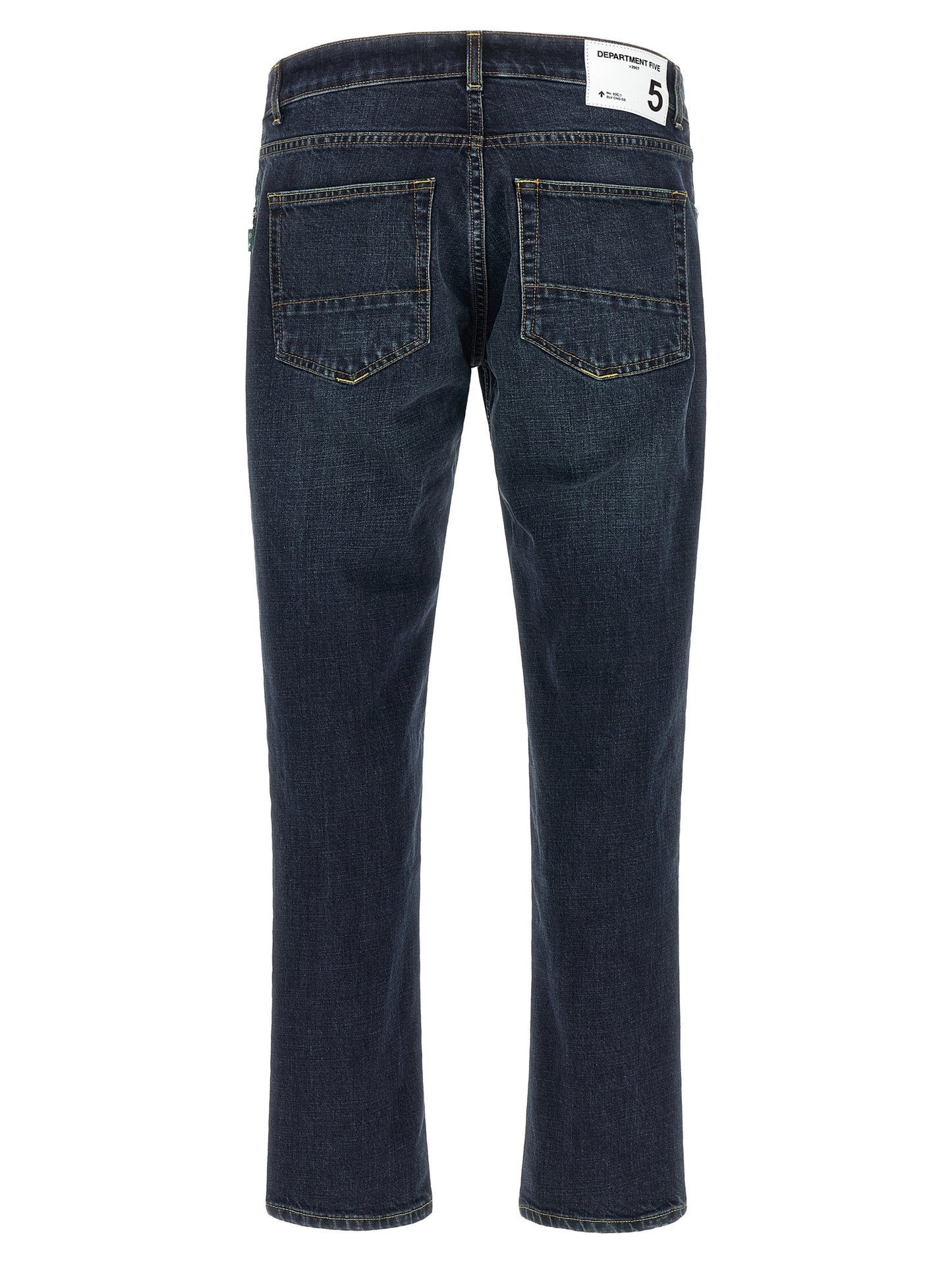 Jeans by Department 5 for men in stretch denim cotton blue & silver features an sophisticated mid rise and straight-leg & cropped with a precise cropped, creating a sophisticated and sophisticated silhouette.