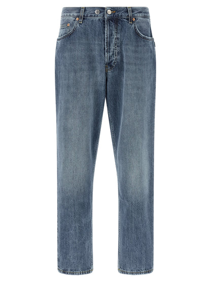Jeans by Department 5 for men in denim cotton blue & white features an refined tailoring silhouette, showcasing a premium tapered-leg & cropped with a and cropped cut for a refined tailoring look.