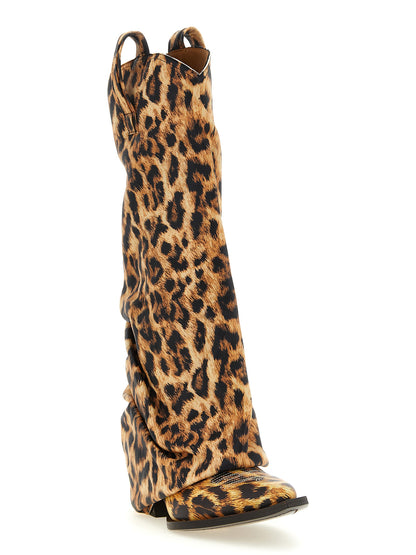 Chelsea Cowboy Boots by R13 for women in bos taurus cowhide leather brown, leopard-print & print showcases a impeccable silhouette as Women's Bos Taurus Cowhide Leather Chelsea Cowboy Boots, artfully defined by a impeccable and a impeccable .