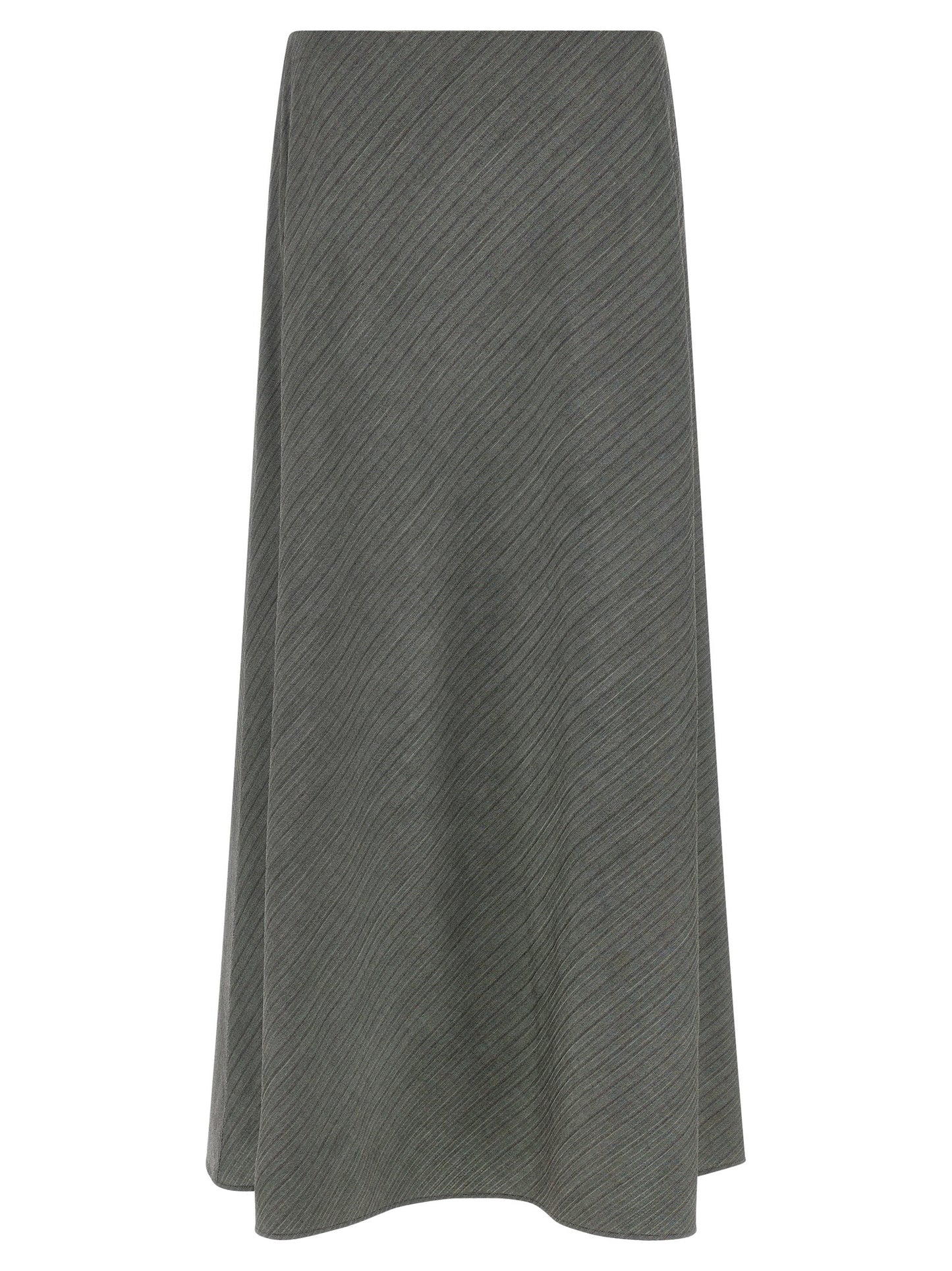 Skirt by Alberta Ferretti for women in viscose & virgin wool gray & chevron features a sublime silhouette, showcasing the sublime design of the Women's Tailored Flared Viscose & Virgin Wool Mini Skirt in a sophisticated mini.