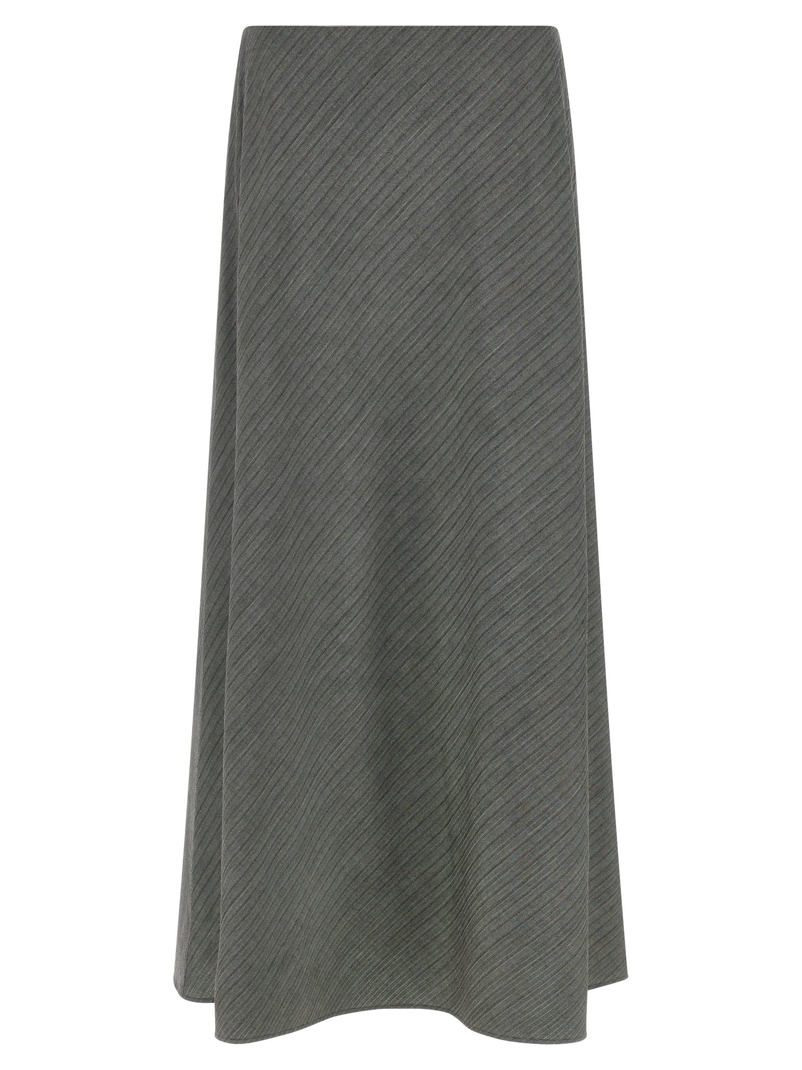 Skirt by Alberta Ferretti for women in viscose & virgin wool gray & chevron features a sublime silhouette, showcasing the sublime design of the Women's Tailored Flared Viscose & Virgin Wool Mini Skirt in a sophisticated mini.