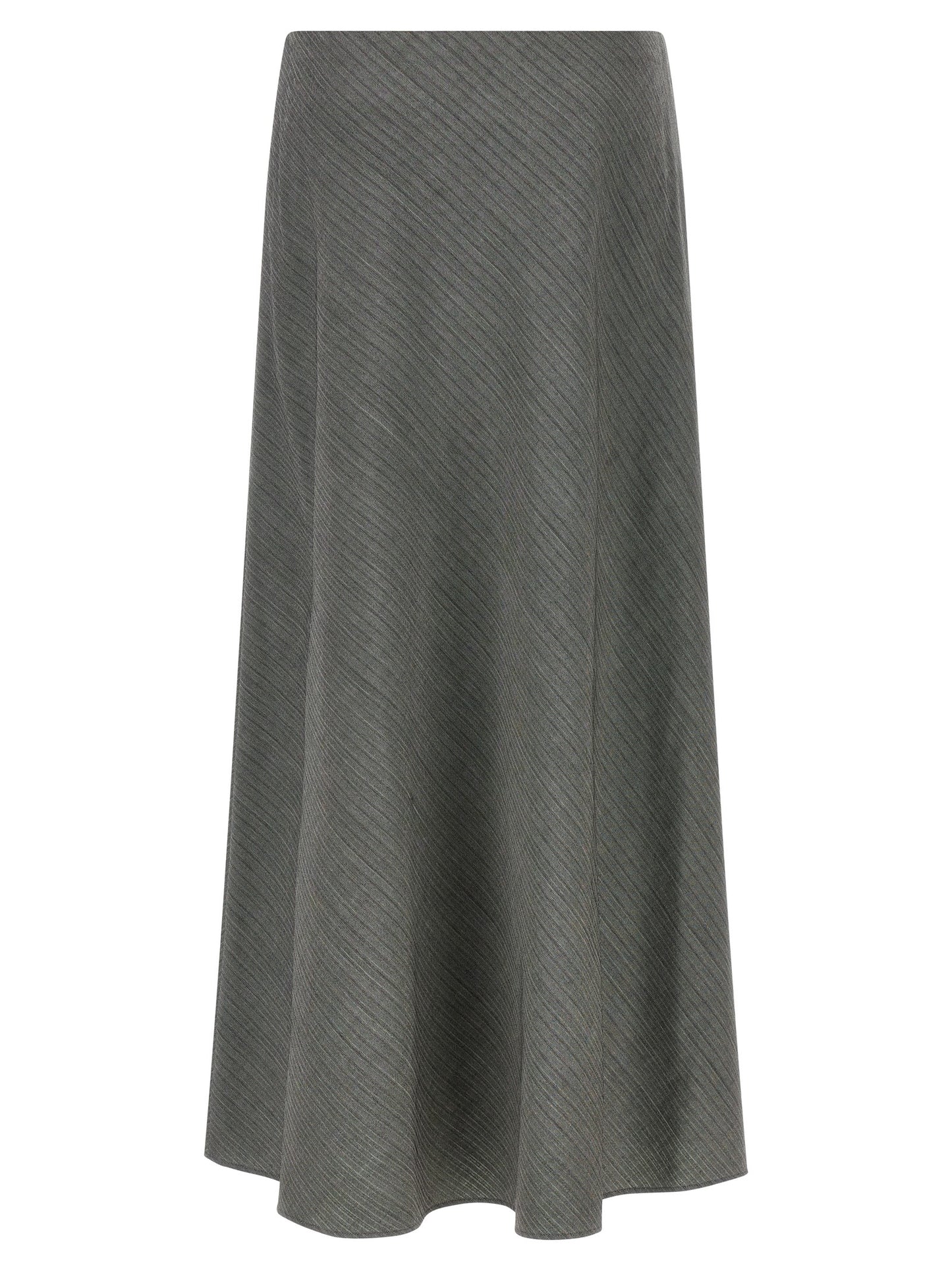 Skirt by Alberta Ferretti for women in viscose & virgin wool gray & chevron features a captivating silhouette, showcasing the captivating Women's Tailored Flared Viscose & Virgin Wool Mini Skirt design with a sophisticated mini for a captivating look.