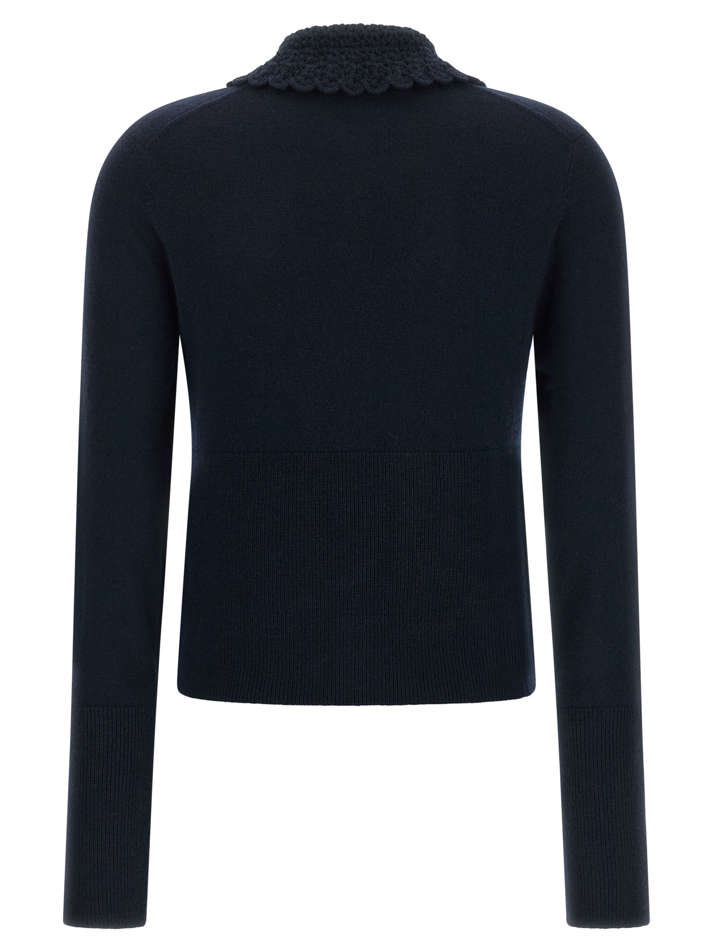 Cardigan by Chloé for women in wool navy features an impeccable silhouette, showcasing a sophisticated and detail for a truly impeccable finish.