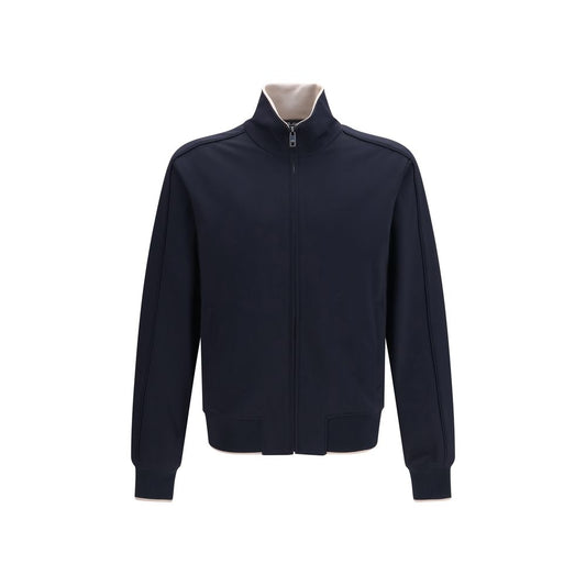 Jacket by Dolce & Gabbana for men in stretch polyamide blue showcases a enveloping silhouette, artfully detailed with a enveloping high-neck neckline and premium pockets for a truly enveloping finish.