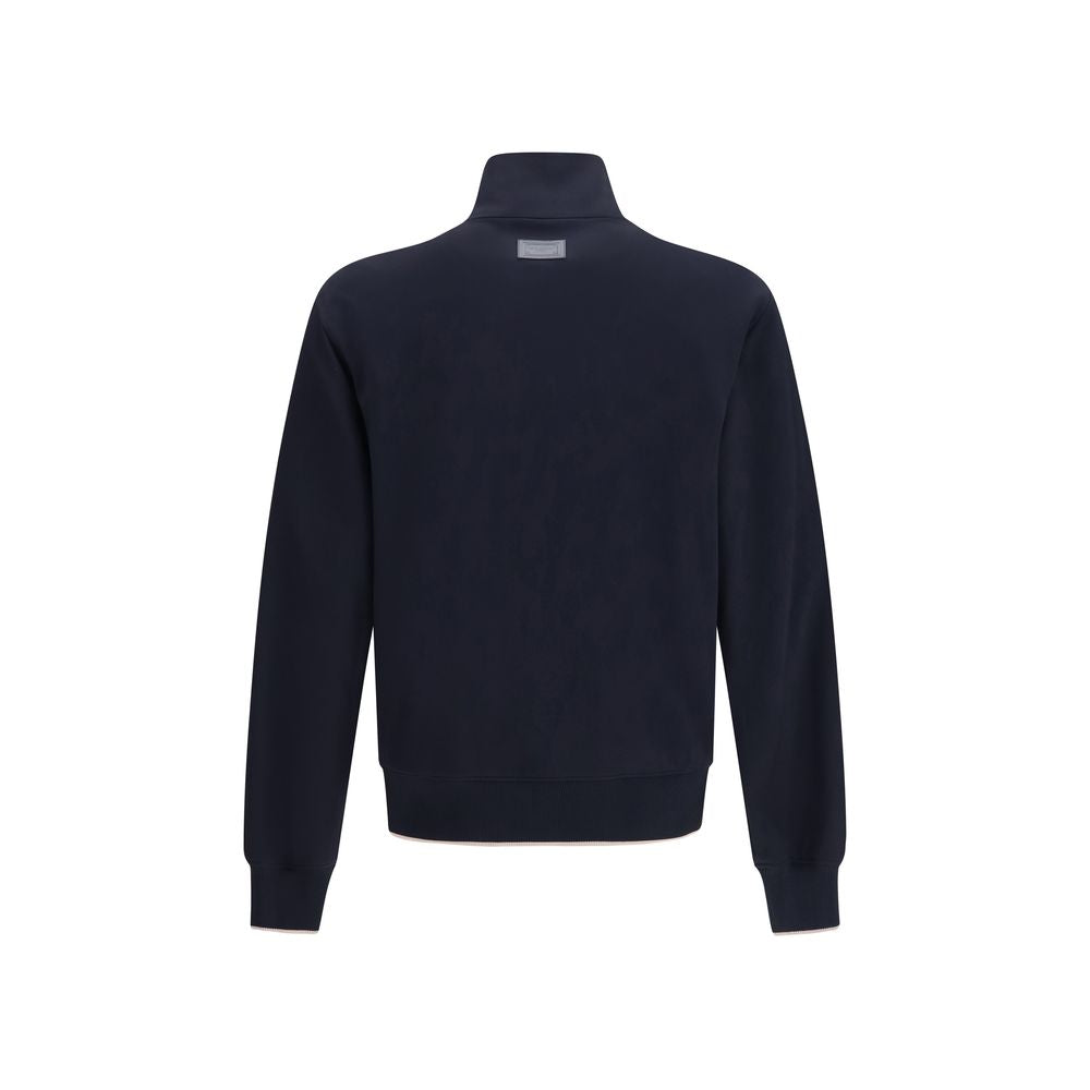 This Jacket by Dolce & Gabbana for men in stretch polyamide blue showcases a magnificent silhouette, meticulously crafted with a distinctive high-neck neckline and functional pockets for a magnificent finish.
