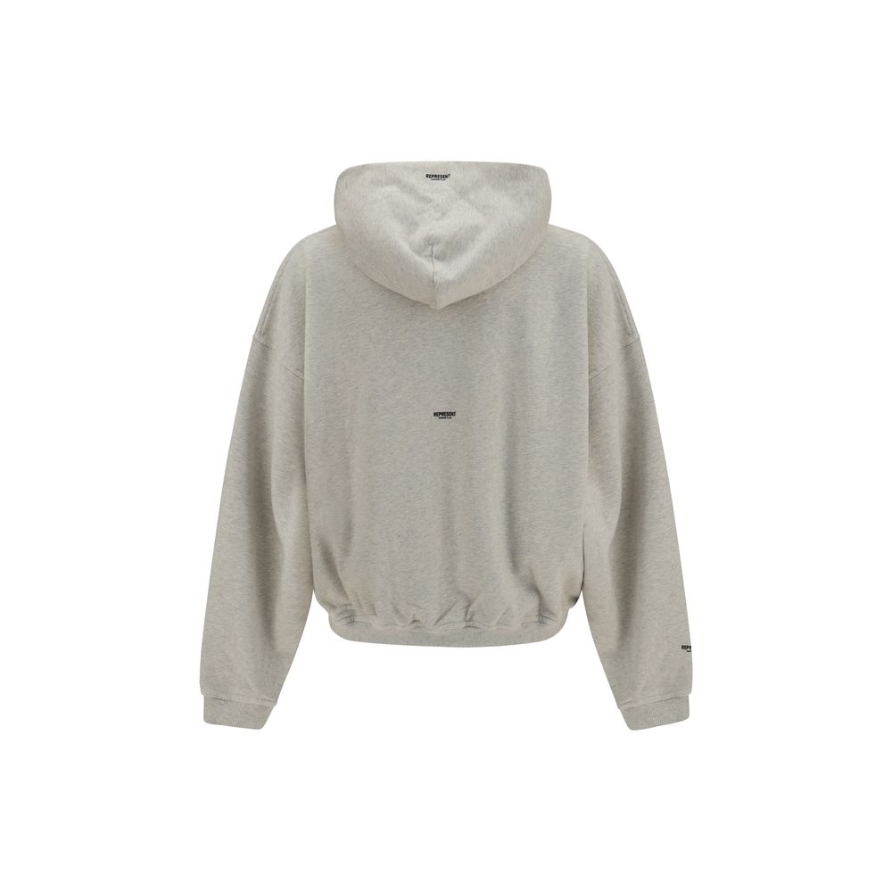 Sweatshirt Hoodie by Represent for men in cotton beige & signature features an luminous silhouette, showcasing a sophisticated hooded neckline and for a truly luminous look.