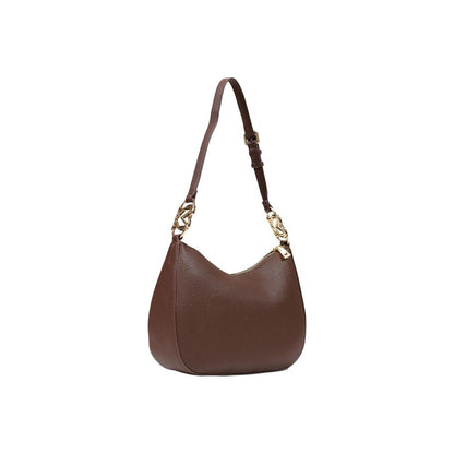 Medium Handbag by Love Moschino for women in polyethylene & polyurethane brown & gold features a exquisite silhouette, showcasing a secure and exquisite with versatile adjustable-strap for a exquisite finish.